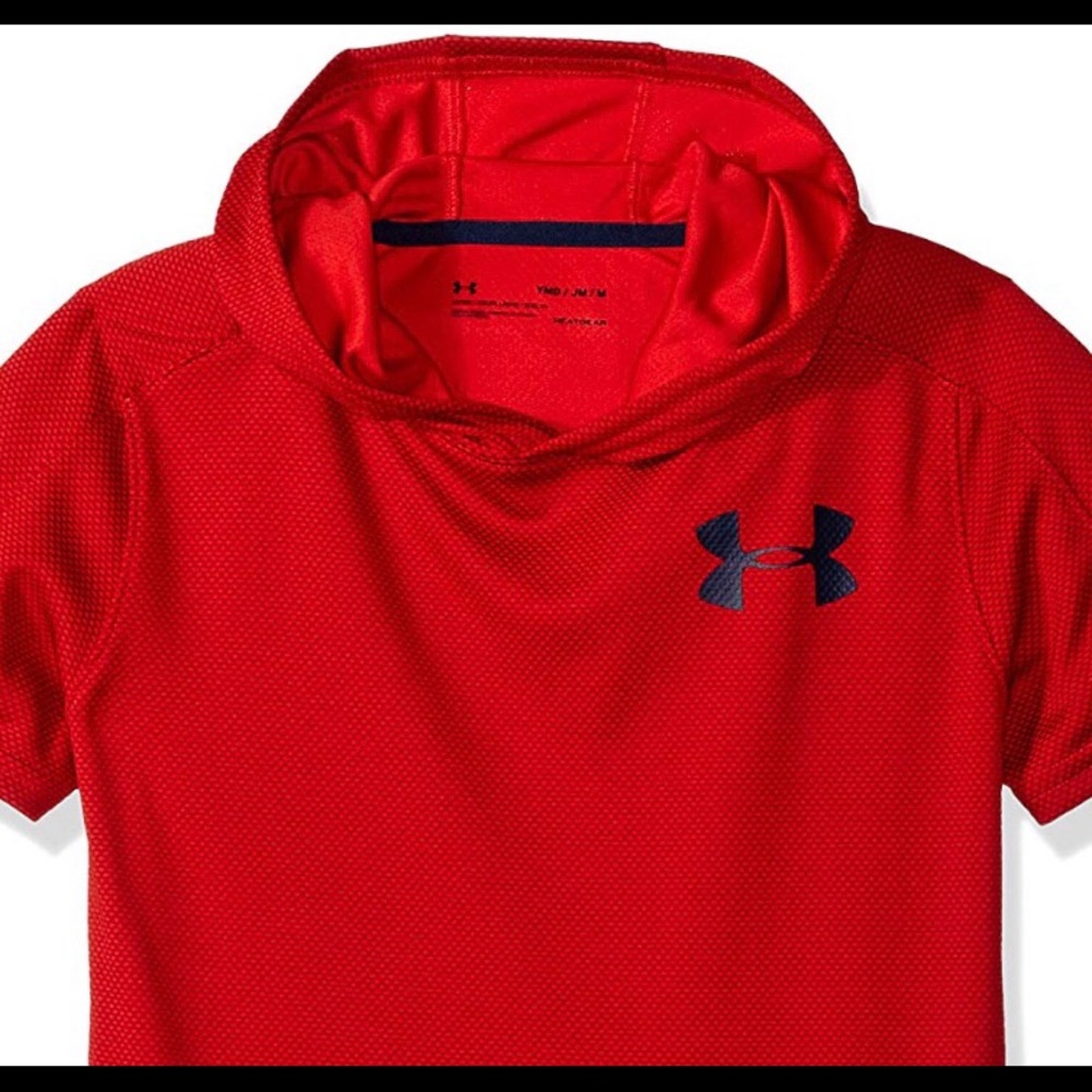 Boys UA, Tech Textured Shorts Sleeve Hoodie Sz-YXS